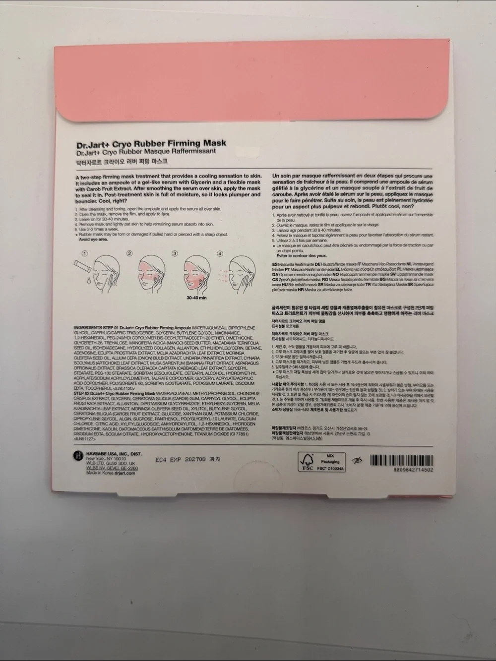 Dr. Jart+ Cryo Rubber Firming Face Mask - Pink